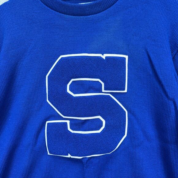 Vtg TM Athletics 100% Wool Pullover Sweater Wool S Varsity Logo Mens Sz 46 XL - Picture 3 of 5